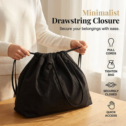 Mira Drawstring Tote Bag | Water-Resistant, Spacious Design - Hartwella