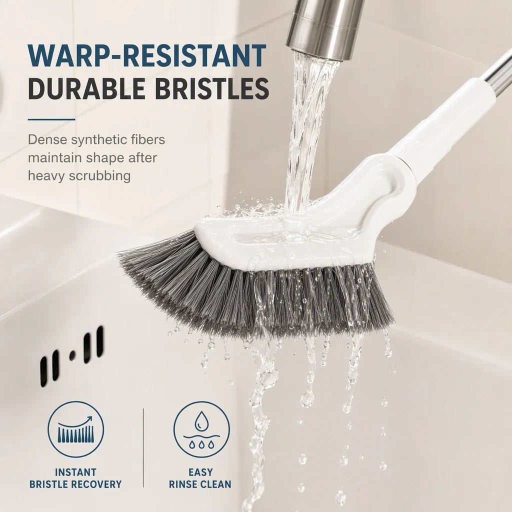 Mira Floor Scrub Brush | Extendable Long Handle, Durable Bristles for Deep Cleaning - Hartwella