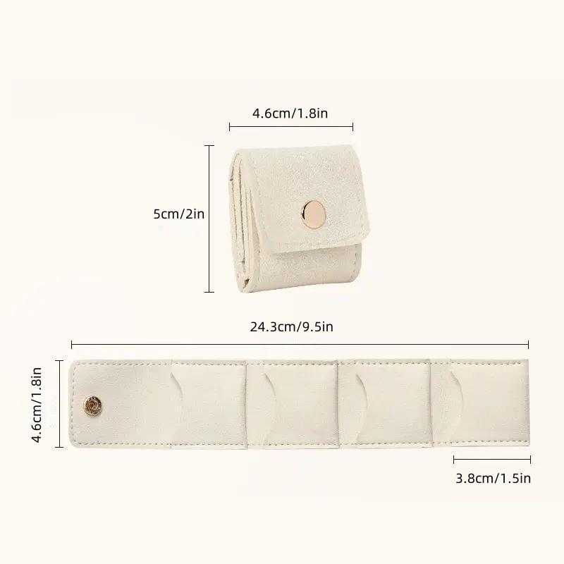 Mira Jewelry Travel Case | Compact Microfiber Organizer with Snap Closure - Hartwella