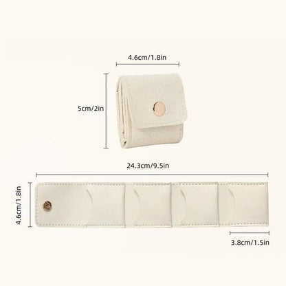Mira Jewelry Travel Case | Compact Microfiber Organizer with Snap Closure - Hartwella