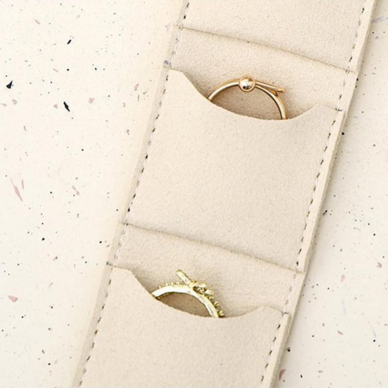 Mira Jewelry Travel Case | Compact Microfiber Organizer with Snap Closure - Hartwella