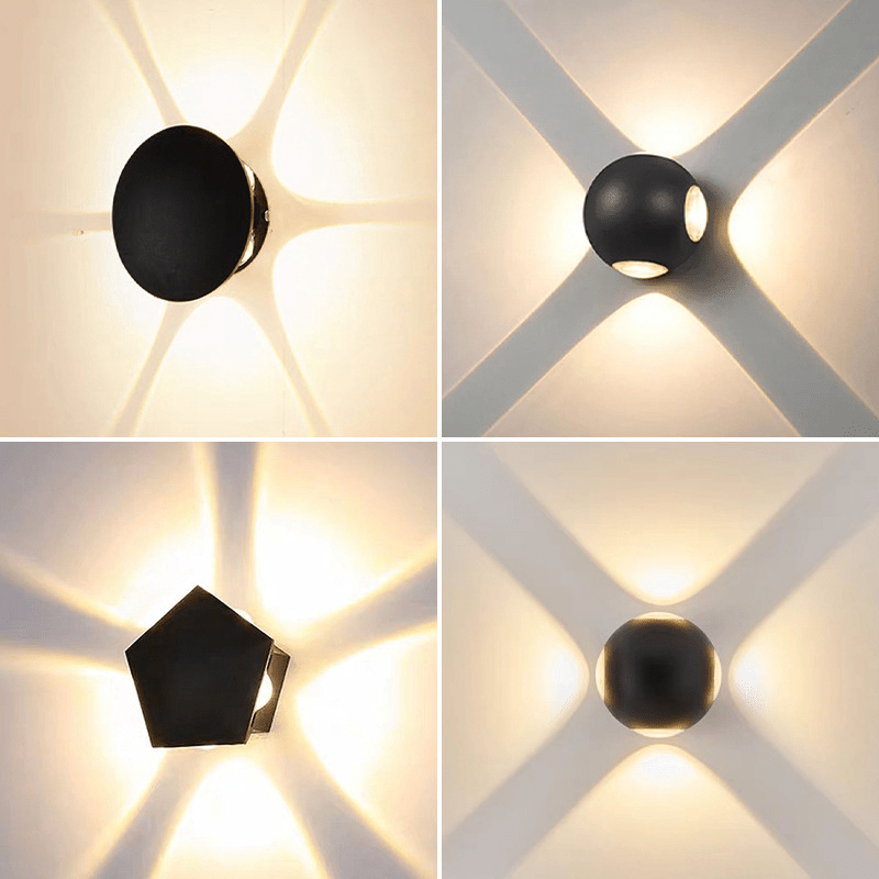 Mira LED Wall Sconce | Geometric, Weather - Resistant Outdoor Wall Light - Hartwella