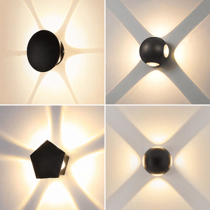 Mira LED Wall Sconce | Geometric, Weather - Resistant Outdoor Wall Light - Hartwella