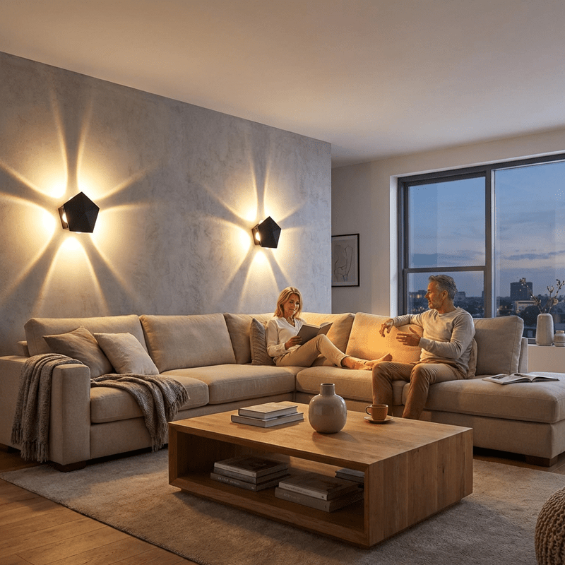 Mira LED Wall Sconce | Geometric, Weather - Resistant Outdoor Wall Light - Hartwella