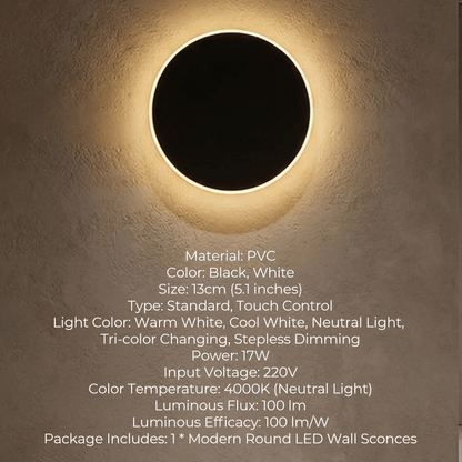 Mira LED Wall Sconce | Touch Control, Adjustable Lighting - Hartwella