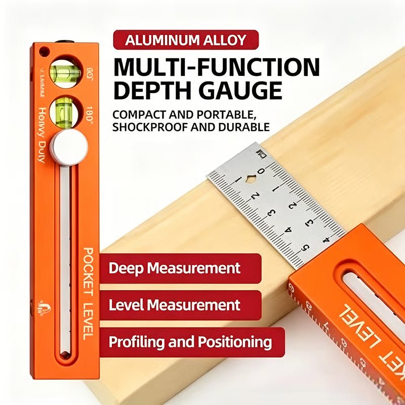 Mira Level Ruler | Multi - Angle, Compact Aluminum - Hartwella