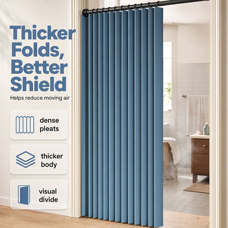 Mira Magnetic Door Curtain | No-Drill, Light Blocking, Accordion Design - Hartwella