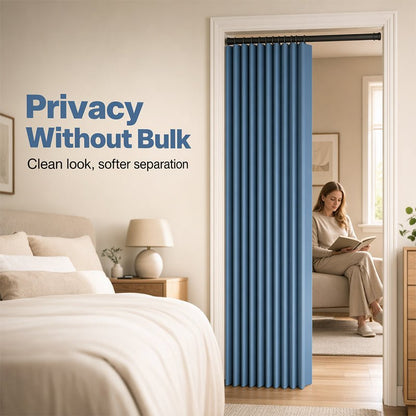 Mira Magnetic Door Curtain | No-Drill, Light Blocking, Accordion Design - Hartwella