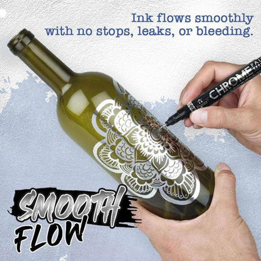 Mira Metallic Marker Pen | High-Gloss Reflective Ink, Multi-Surface Use - Hartwella