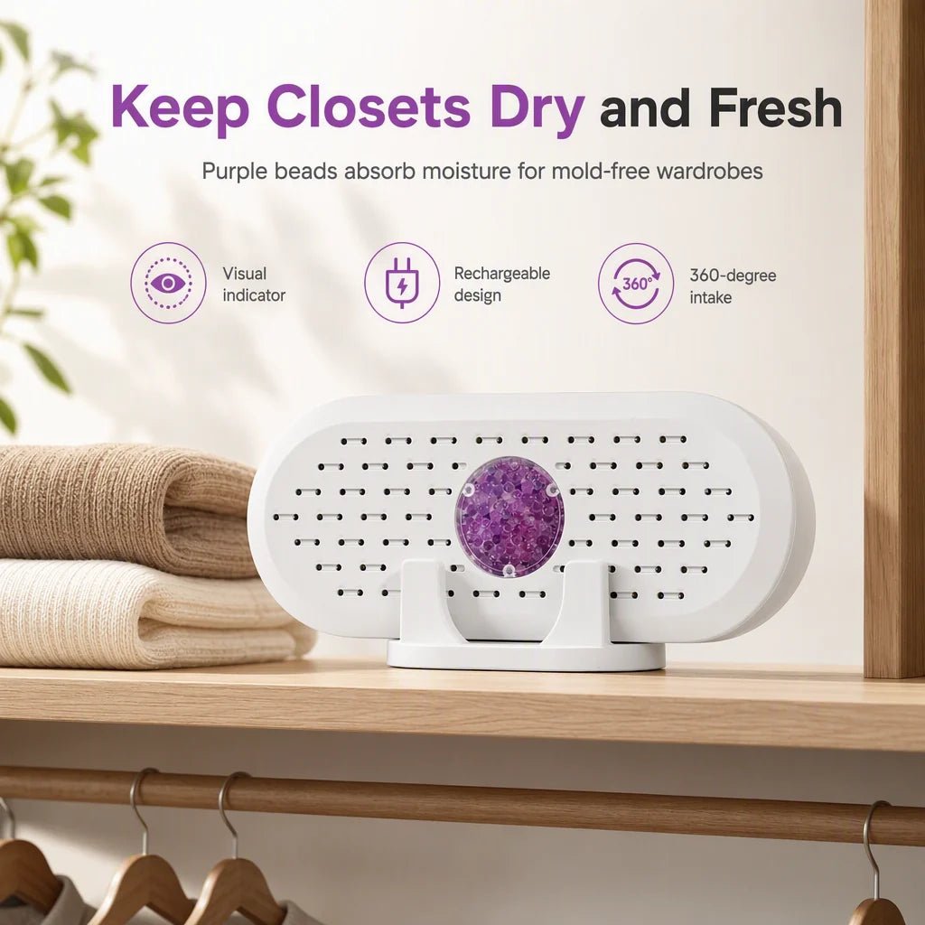 Mira Mini Dehumidifier | Reusable Silica Gel, USB Powered - Hartwella