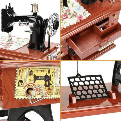 Mira Mini Sewing Machine Music Box | Retro Design, No Battery Required - Hartwella