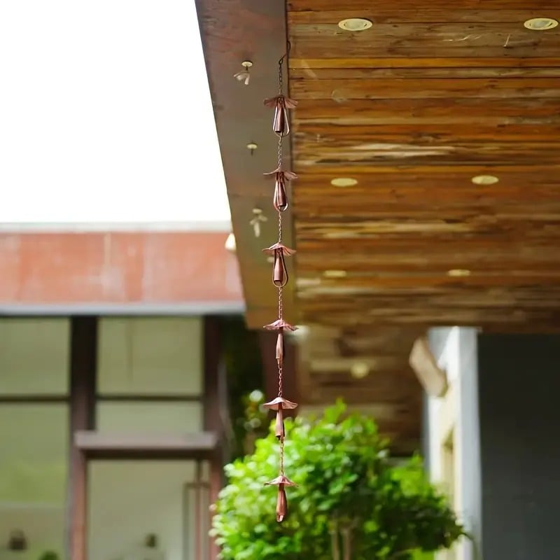 Mira Mushroom Rain Chain | Vintage Iron Gutter Replacement, Eco - Friendly - Hartwella