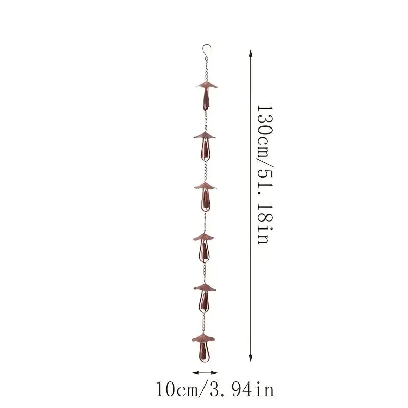 Mira Mushroom Rain Chain | Vintage Iron Gutter Replacement, Eco - Friendly - Hartwella