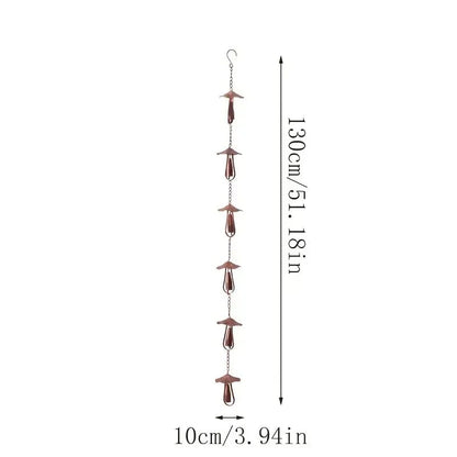 Mira Mushroom Rain Chain | Vintage Iron Gutter Replacement, Eco - Friendly - Hartwella
