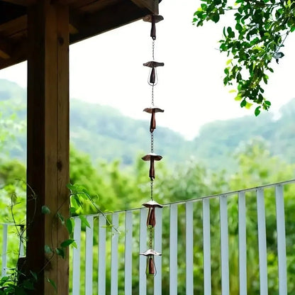 Mira Mushroom Rain Chain | Vintage Iron Gutter Replacement, Eco - Friendly - Hartwella