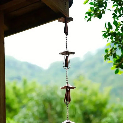 Mira Mushroom Rain Chain | Vintage Iron Gutter Replacement, Eco - Friendly - Hartwella
