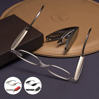 Mira Reading Glasses | Portable Folding Design, Lightweight PC & Al-Mg Alloy - Hartwella