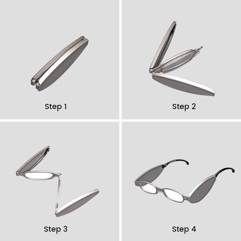 Mira Reading Glasses | Portable Folding Design, Lightweight PC & Al-Mg Alloy - Hartwella