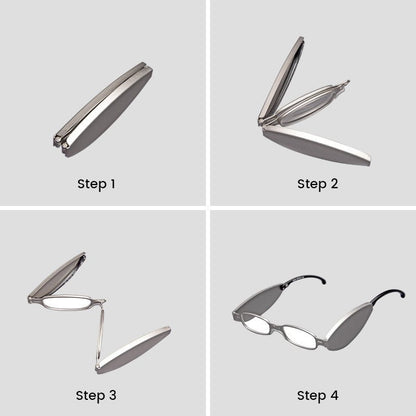Mira Reading Glasses | Portable Folding Design, Lightweight PC & Al-Mg Alloy - Hartwella