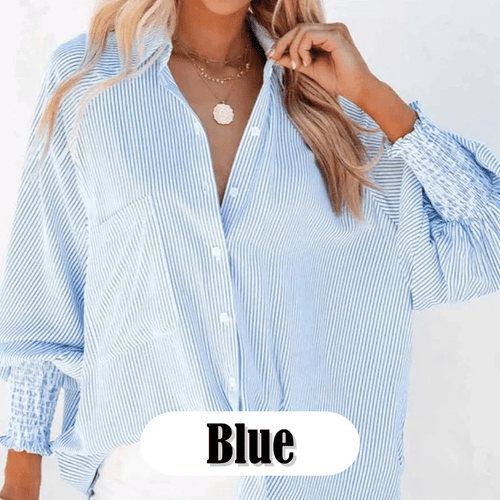 Mira Smocked Shirt | Lightweight Polyester, V - Neck, Casual Style - Hartwella