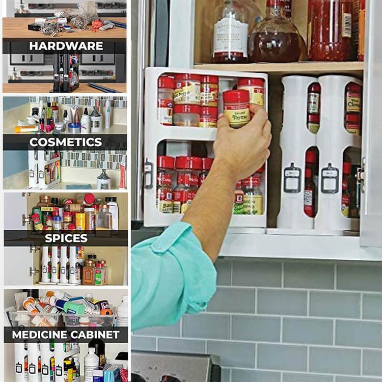 Mira Swivel Storage Rack | Space-Saving, Multi-Function Organizer - Hartwella
