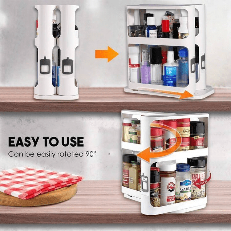 Mira Swivel Storage Rack | Space-Saving, Multi-Function Organizer - Hartwella