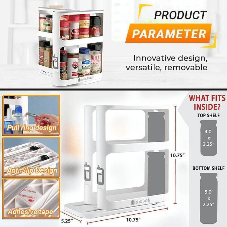 Mira Swivel Storage Rack | Space-Saving, Multi-Function Organizer - Hartwella