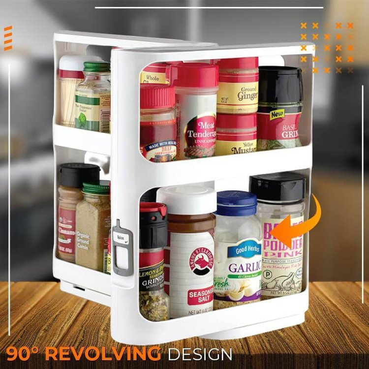 Mira Swivel Storage Rack | Space-Saving, Multi-Function Organizer - Hartwella