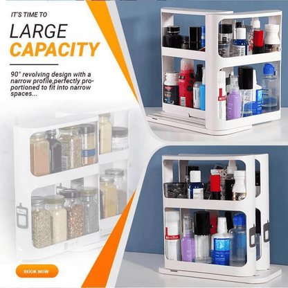 Mira Swivel Storage Rack | Space-Saving, Multi-Function Organizer - Hartwella