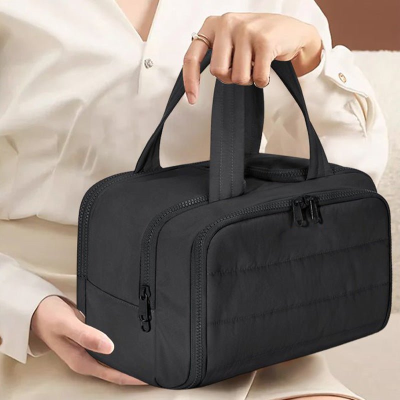 Mira Travel Makeup Bag | Large Capacity, Waterproof Nylon - Hartwella