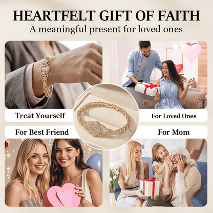 Mira Virgin Mary Bracelet | Elegant Hollow Flower Design, Hypoallergenic Copper - Hartwella