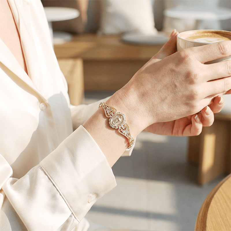 Mira Virgin Mary Bracelet | Elegant Hollow Flower Design, Hypoallergenic Copper - Hartwella