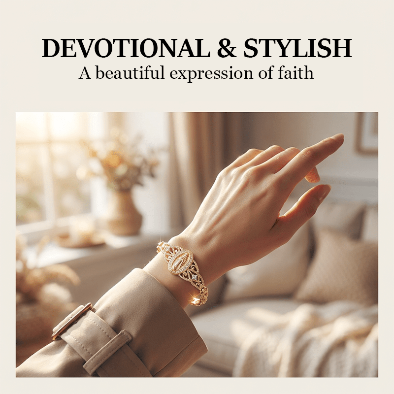 Mira Virgin Mary Bracelet | Elegant Hollow Flower Design, Hypoallergenic Copper - Hartwella