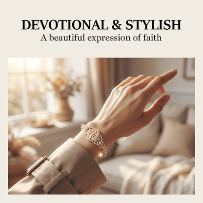 Mira Virgin Mary Bracelet | Elegant Hollow Flower Design, Hypoallergenic Copper - Hartwella