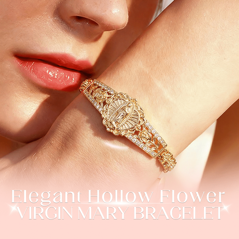 Mira Virgin Mary Bracelet | Elegant Hollow Flower Design, Hypoallergenic Copper - Hartwella