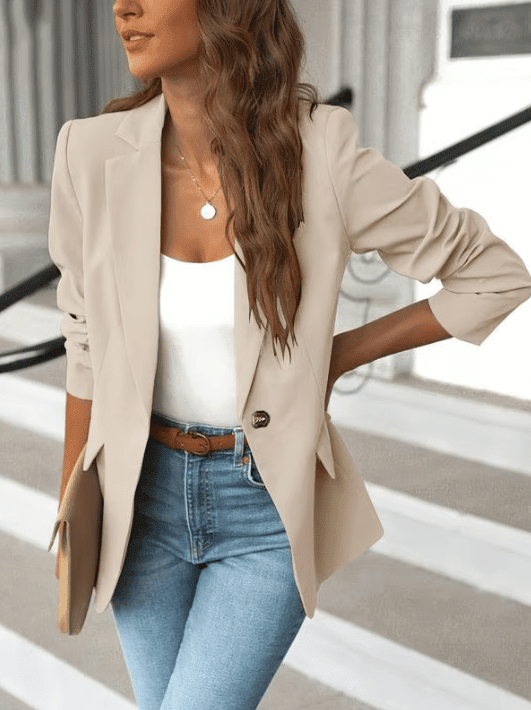 Mira Women's Blazer | Black, Minimalist, Form - Fitting Design - Hartwella