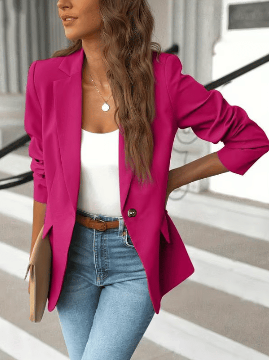 Mira Women's Blazer | Black, Minimalist, Form - Fitting Design - Hartwella