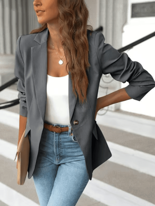 Mira Women's Blazer | Black, Minimalist, Form - Fitting Design - Hartwella