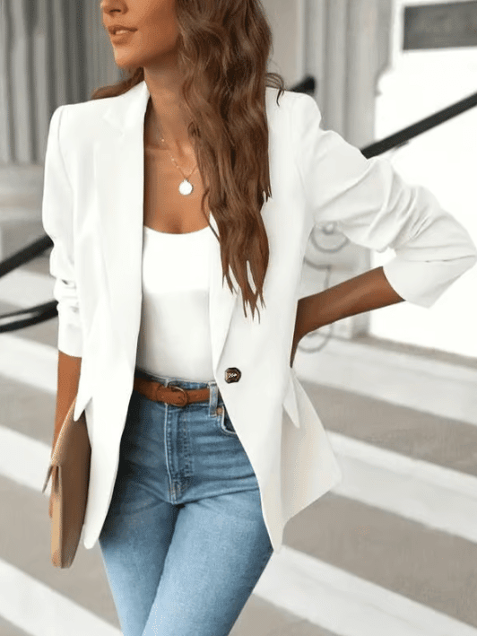 Mira Women's Blazer | Black, Minimalist, Form - Fitting Design - Hartwella