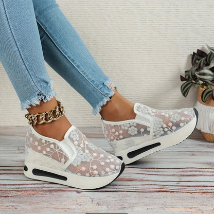 Mira Womens Casual Sneakers | Breathable Mesh, Thick Sole, Slip-Resistant - Hartwella