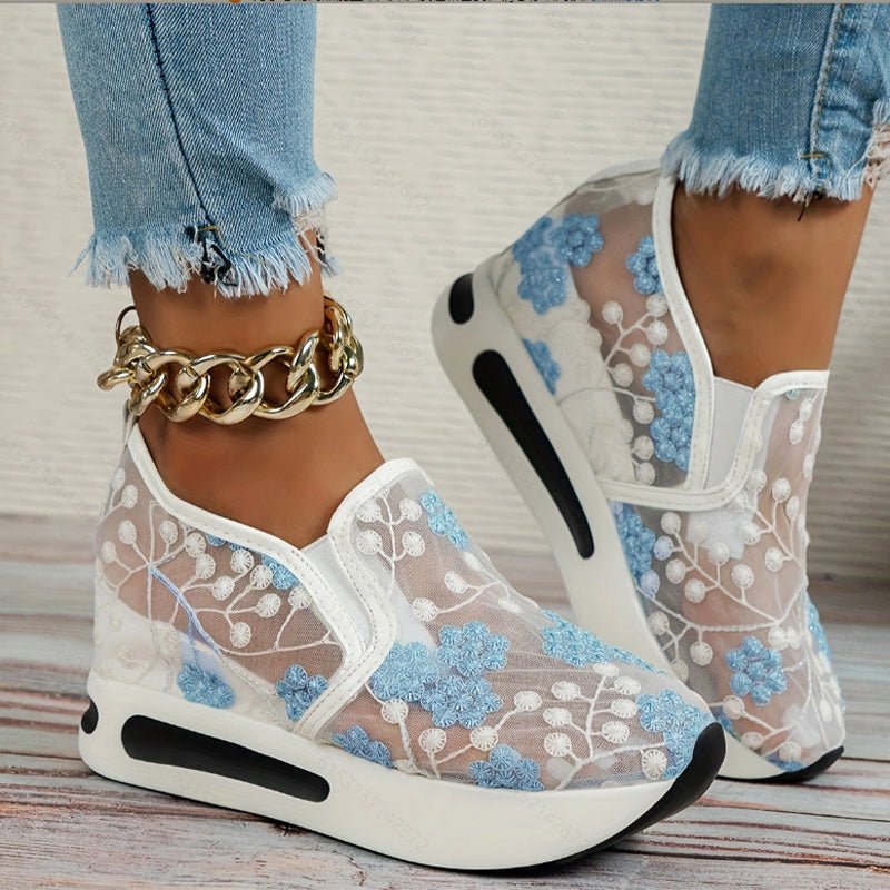 Mira Womens Casual Sneakers | Breathable Mesh, Thick Sole, Slip-Resistant - Hartwella