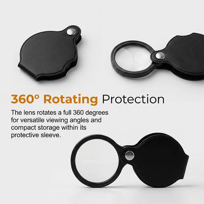MiraFold Pocket Magnifier | 15X Magnification with Folding PU Leather Case - Hartwella