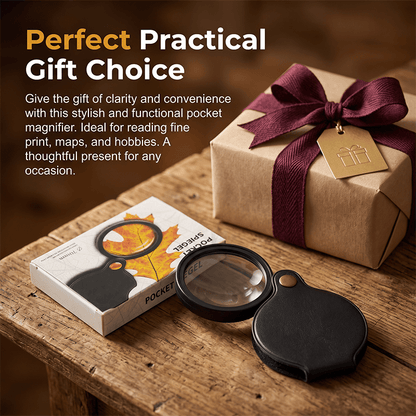 MiraFold Pocket Magnifier | 15X Magnification with Folding PU Leather Case - Hartwella
