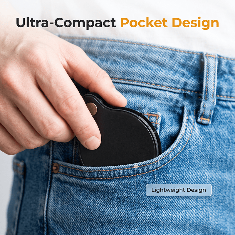 MiraFold Pocket Magnifier | 15X Magnification with Folding PU Leather Case - Hartwella