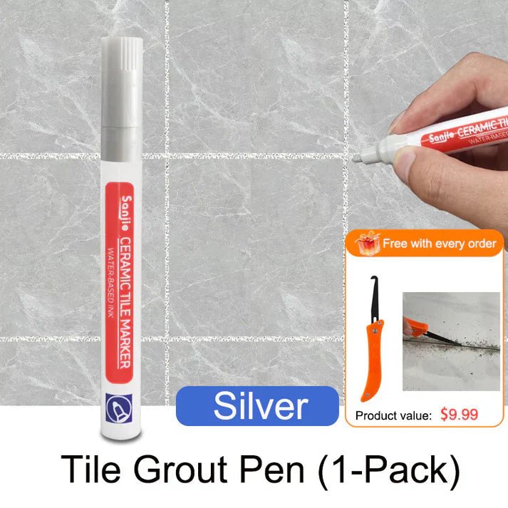 Mosaic Grout Pen | Waterproof, Mold - Resistant White Grout Marker - Hartwella
