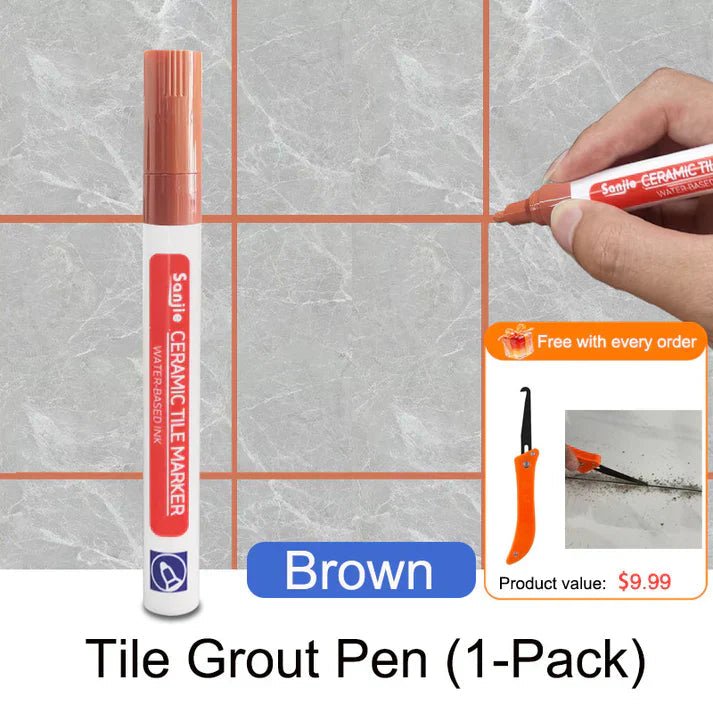 Mosaic Grout Pen | Waterproof, Mold - Resistant White Grout Marker - Hartwella