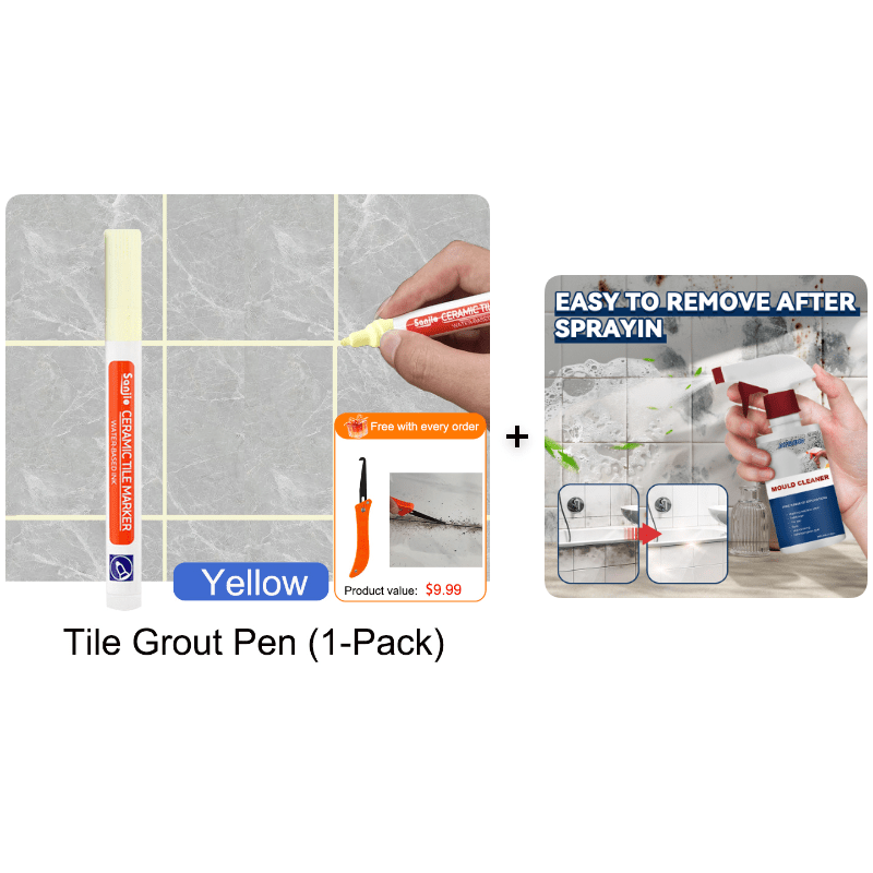 Mosaic Grout Pen | Waterproof, Mold - Resistant White Grout Marker - Hartwella