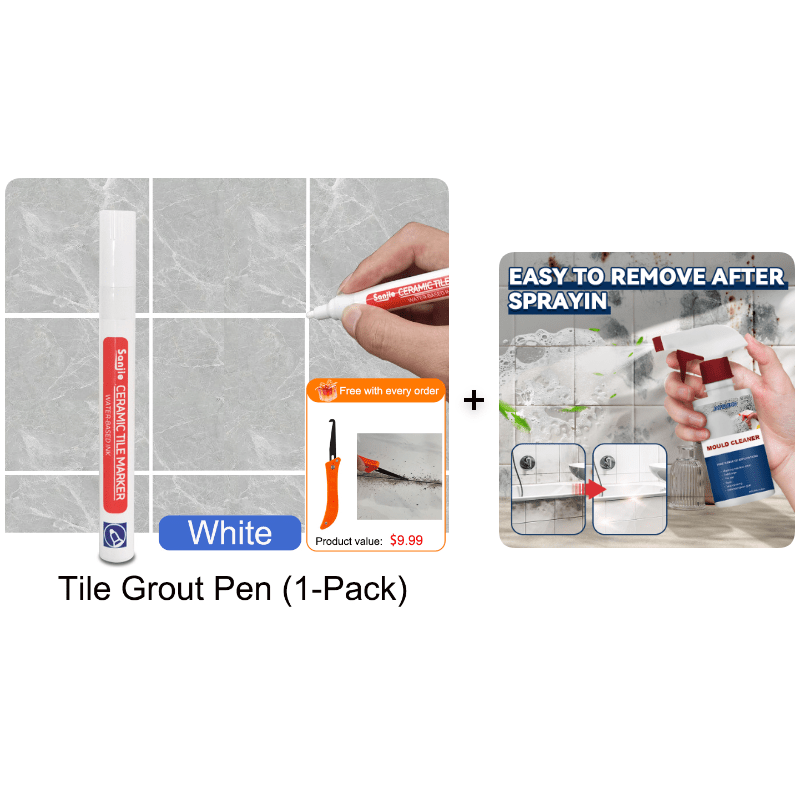 Mosaic Grout Pen | Waterproof, Mold - Resistant White Grout Marker - Hartwella
