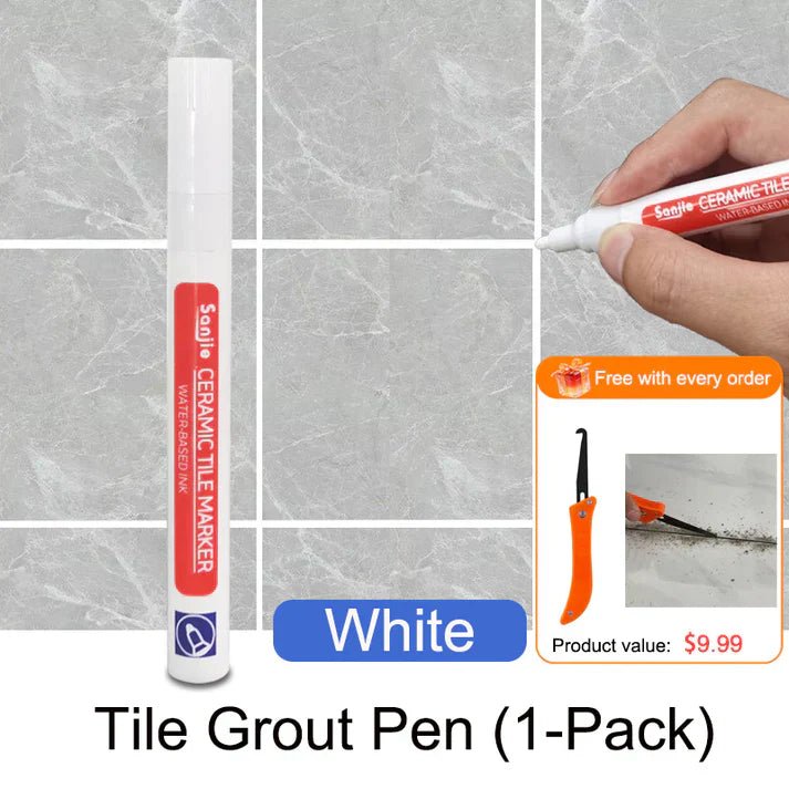 Mosaic Grout Pen | Waterproof, Mold - Resistant White Grout Marker - Hartwella