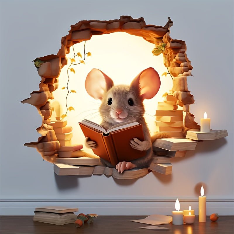 Mousello 3D Wall Sticker | Removable, Waterproof Cartoon Design - Hartwella